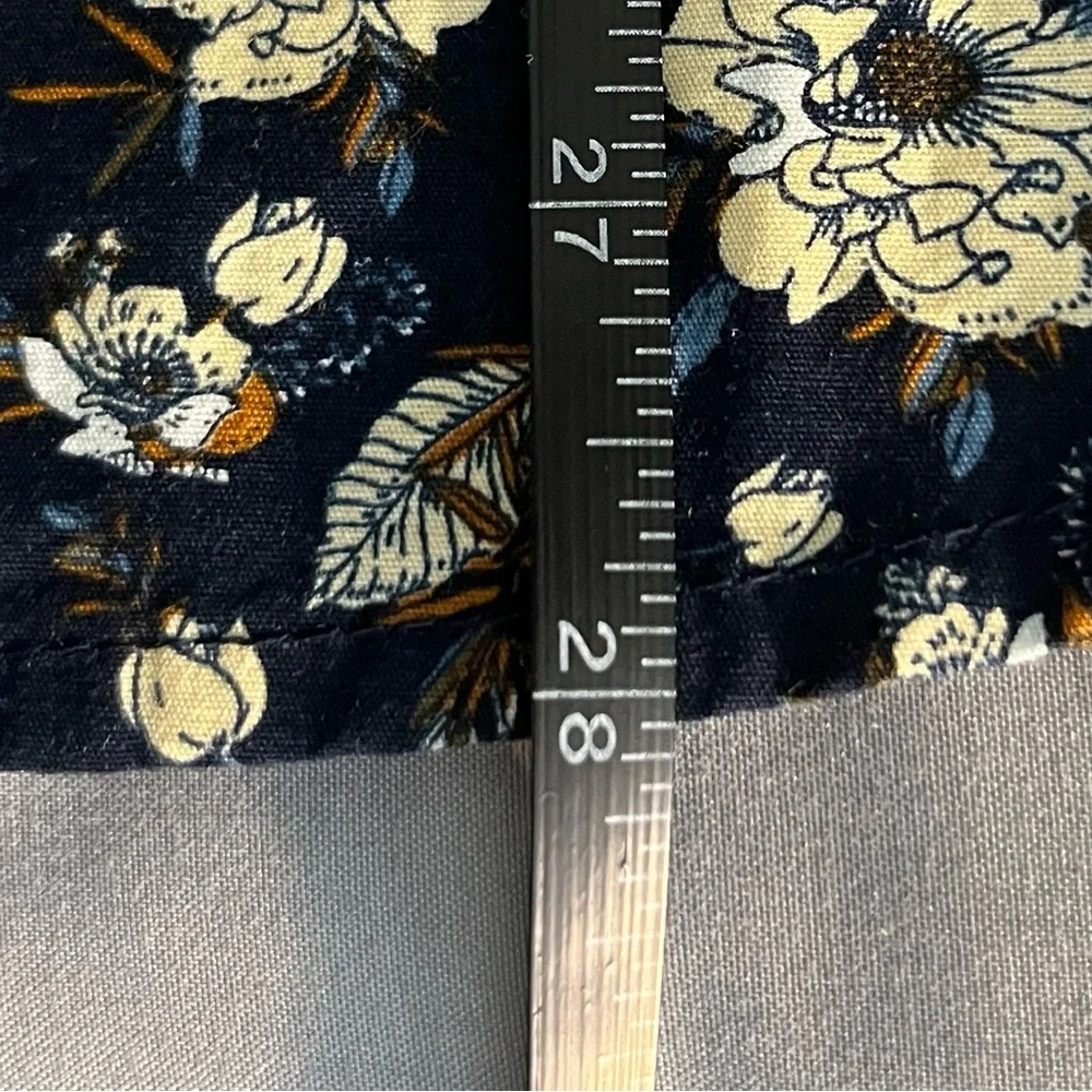 NWOT DENIM & FLOWER Men's Short Sleeve Blue/Floral/Stripe Shirt. Size: Large - Picture 6 of 11